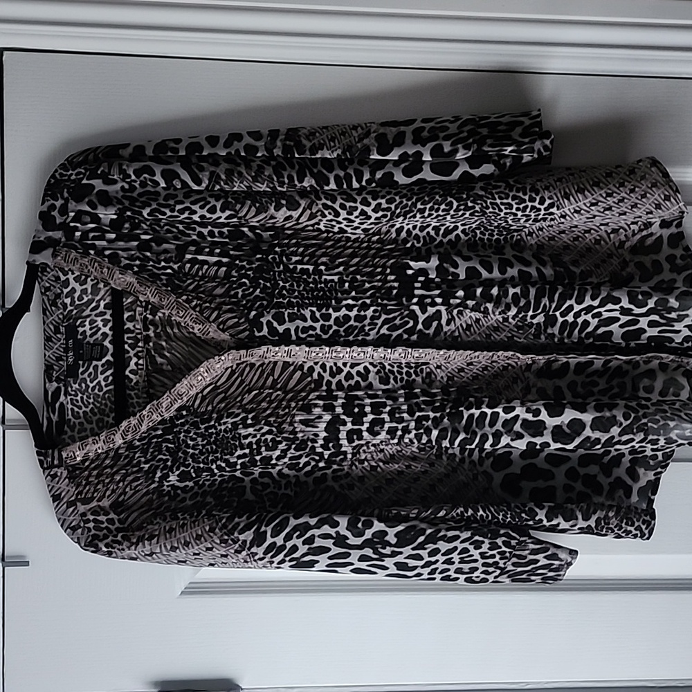 Style & Co. Animal Print Sheer Blouse, Pre-Owned In Excellent Condition, Sz. M
